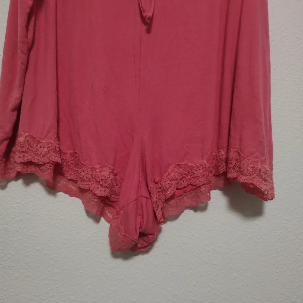 Auden Pink Tank Top & Tie Waist Shorts Lace Accent Sleep Lounge Set Size 3X - Picture 14 of 15